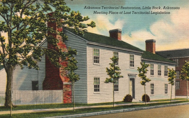 Vintage Postcard 1930's Arkansas Territorial Restoration Little Rock Arkansas AR
