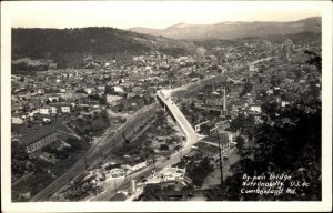 Cumberland MD Aerial View HWY 40 c1930s Real Photo Postcard