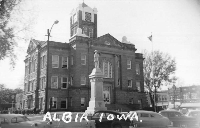 Albia Iowa Court House Real Photo Antique Postcard K58938