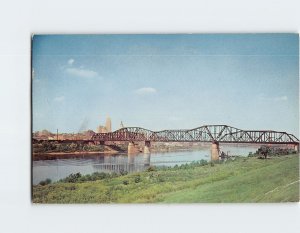 Postcard Five Bridge And River From Devou Park, Cincinnati, Ohio