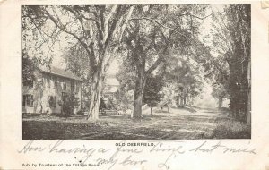 Old Deerfield Massachusetts 1909 Postcard Houses Street Lined Street