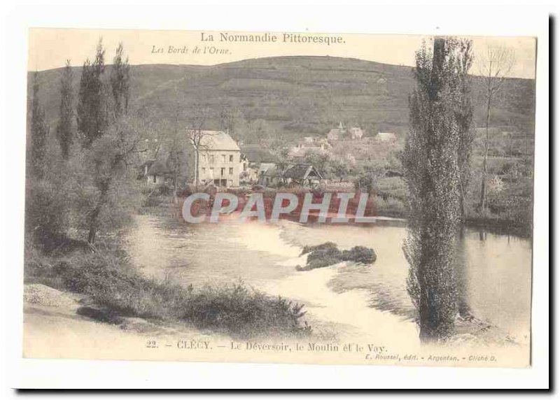 Clecy Old Postcard The spillway THE mill and Vay