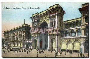 Old Postcard Italy Italia Milano Galleria Vittorio Emanuel