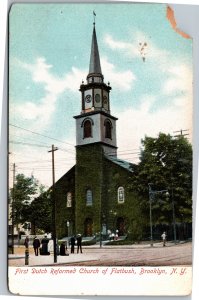 Postcard NY Brooklyn - First Dutch Reformed Church of Flatbush