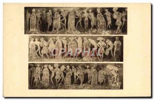 Old Postcard La Chaise Dieu L & # 39eglise Wall painting The Dance of Death L...