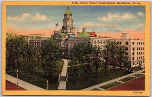 Huntington West Virginia W.VA., Cabell County Court House, Vintage Postcard