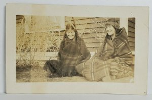 Rppc Two Young Ladies Costume Dressed as Indians c1915 Real Photo Postcard T10