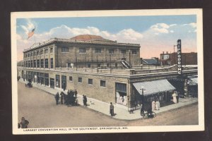 SPRINGFIELD MISSOURI CONVENTION HALL DOWNTOWN MO. VINTAGE POSTCARD 1912