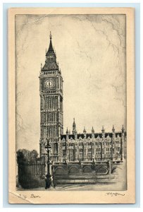 1946 Big Ben, Great Bell of Striking Clock, London England Tuck Postcard