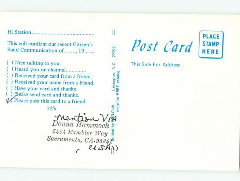 Pre-1980 RADIO CARD - CB HAM OR QSL Miami Florida FL AH2896