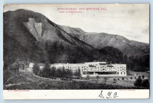 San Bernardino California Postcard Arrowhead Hot Springs Building Mountains 1906