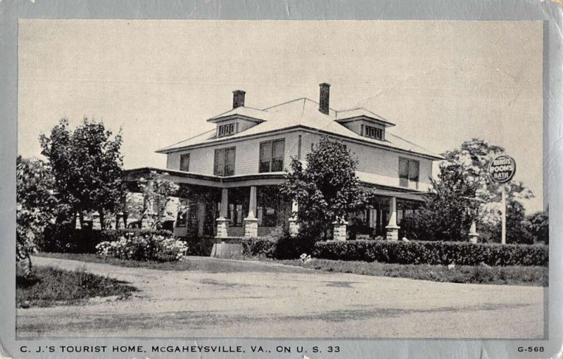 McGaheysville Virginia CJs Tourist Home Postcard AA36038