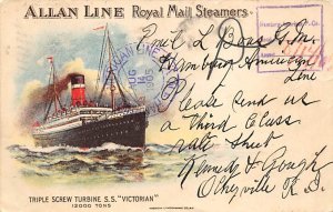 SS Victorian Allan Line Ship 1905 