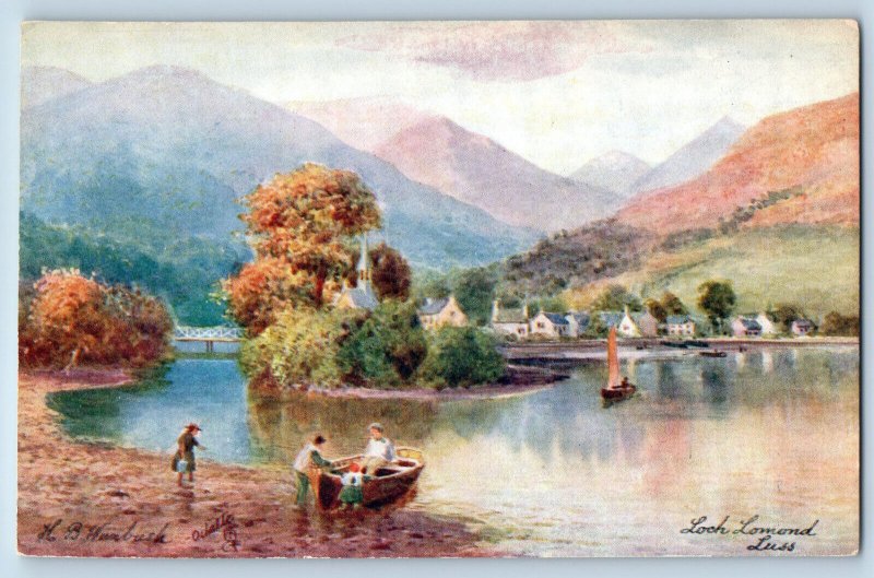 Argyll and Bute Scotland Postcard Loch Lomond Luss c1910 Oilette Tuck Art