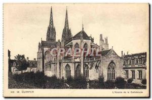 Old Postcard Quimper L & # 39Abside to the Cathedral