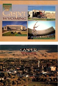 2~4X6 Postcards Casper, WY Wyoming  COURT HOUSE~LIBRARY~CITY HALL & CITY VIEW