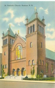 Nashua New Hampshire St Patrick's Chuch Linen Postcard Unused