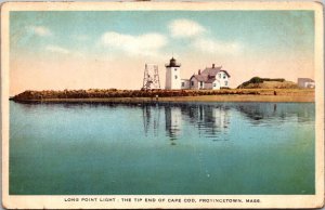 Long Point Light, Tip End of Cape Cod, Provincetown MA Vintage Postcard S53