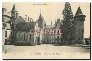 Old Postcard Bourbonnais Busset The Chateau and the Chapel