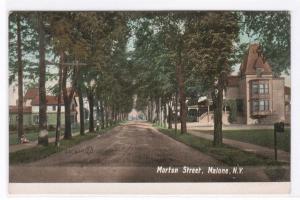 Morton Street Scene Malone New York 1910 postcard