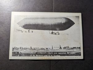 Mint USA Zeppelin Postcard US Gov Airship Capt TS Baldwin GH Curtiss