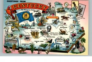 KY Map Greeting Postcard