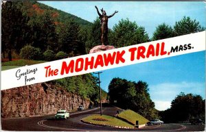 Postcard NATIVE INDIAN SCENE Mohawk Trail Massachusetts MA AO2052