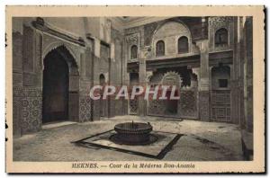 Old Postcard Meknes Court Of Madrasa Bou Anania