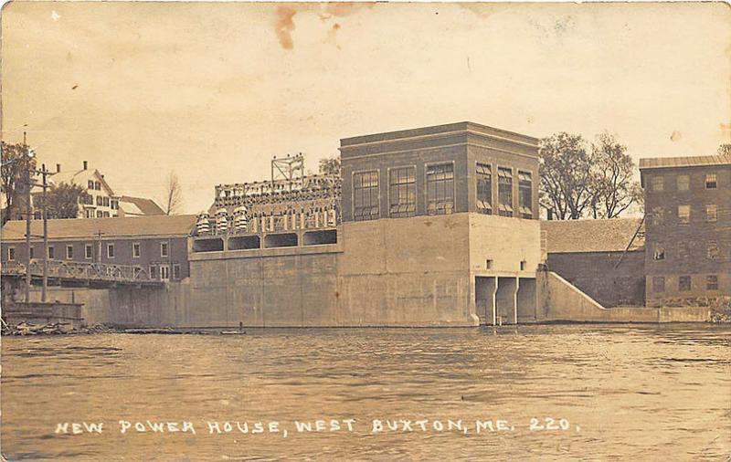 West Buxton ME New Power House Eastern Illustrating Real Photo Postcard