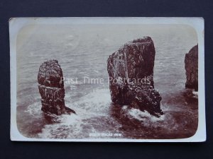 Pembrokeshire Stack Rocks (Elegug Stacks) Castlemartin c1905 RP Postcard