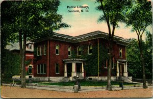 Public Library Building Concord New Hampshire NH UNP 1910s DB Postcard B8