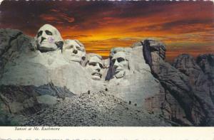 Sunset over Mount Rushmore SD, South Dakota - pm 1974