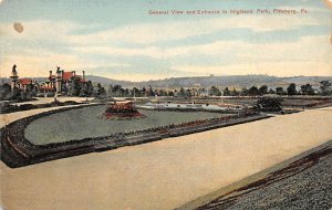 General View and Entrance to Highland Park Pittsburgh Pennsylvania, PA