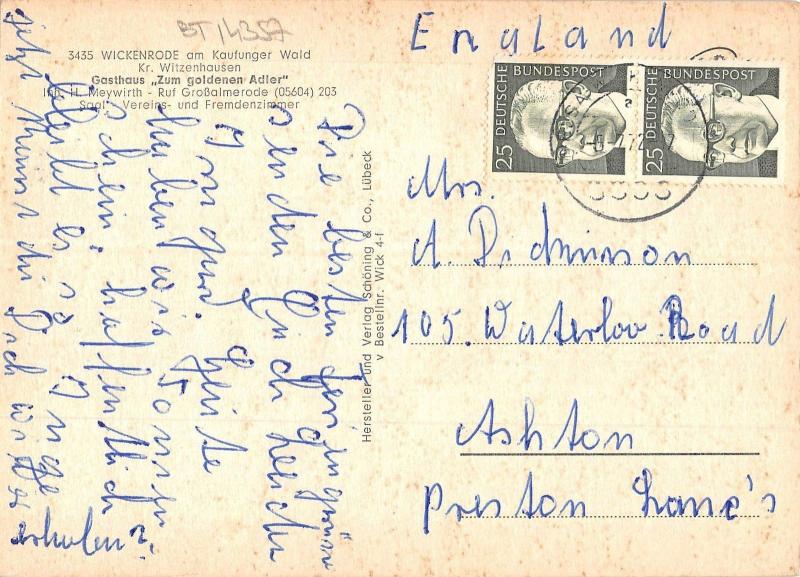 BT14357 Wickenrode am kaufunger wald kr witzenhausen          Germany
