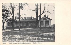 C9/ Cadiz Ohio Postcard c1910 Harrison County Early Home Hon. E. Stanton