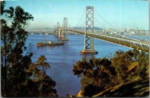Vtg San Francisco Oakland Bay Bridge California CA Royal 76 Gasoline Postcard