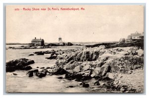 Rocky Shore Near St Anne's Kennebunkport Maine ME UNP DB Postcard Y7