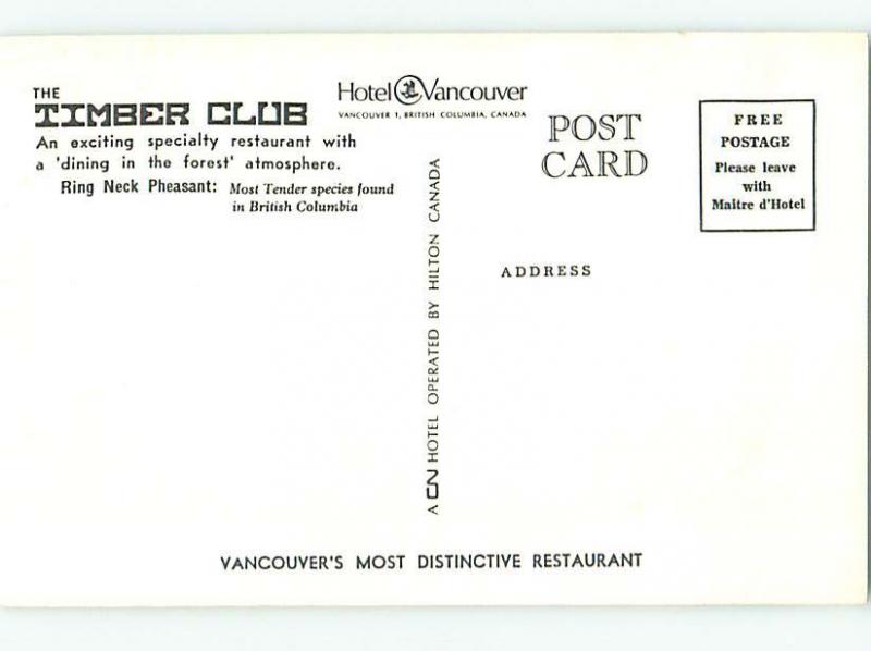 Pre-1980 COMIC SCENE FOR THE TIMBER CLUB RESTAURANT Vancouver BC hs5179