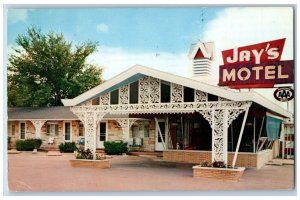 Vandalia Illinois Postcard Jay Motel Entrance View Building 1967 Vintage Antique