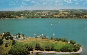 New York NY   SKANEATELES LAKE & COUNTRY CLUB Bird's Eye View  VINTAGE  Postcard