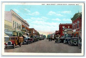 1933 Main Street Looking South Exterior Classic Cars Sheridan Wyoming Postcard