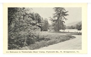 VT - West Bridgewater. Plymouth Road Entrance to Timberlake Boys' Camp