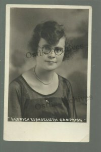 Minnesota RPPC c1920 WOMAN PREACHER Minister Evangelist ALDRICH CAMPAIGN Studio