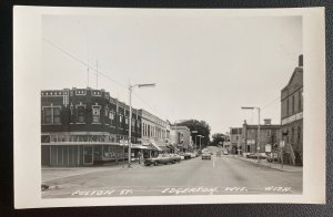 Mint Edgerton WI USA RPPC Real Picture Postcard Fulton Street