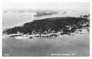 Bustins Island Maine Birds Eye View Real Photo Vintage Postcard AA75239