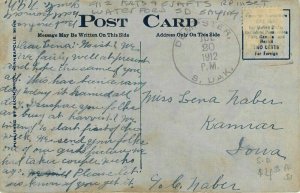 Arts Crafts 1912 RP Inset Waterford South Dakota Saying Postcard 20-5314