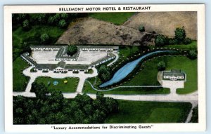 NATCHEZ, MS Mississippi ~ Roadside BELLEMONT MOTOR HOTEL c1940s Linen Postcard