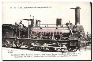 Postcard Old Train Locomotive Machine 693 3 axles couples