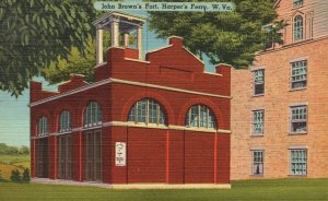 Vintage Postcard 1930's John Brown's Fort Harper's Ferry West Virginia W. Va.