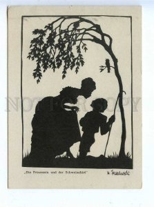 195825 Hans Christian Andersen Swineherd silhouette postcard